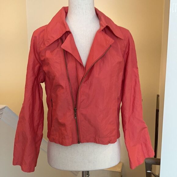 VINTAGE CABI Scooter Moto Jacket Coral M #913 NWOT - Picture 3 of 8